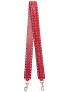 Valentino Red Leather Rockstud Bag Strap