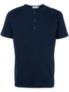 Sunspel Henley T-shirt, Men's, Size: Small, Blue, Cotton