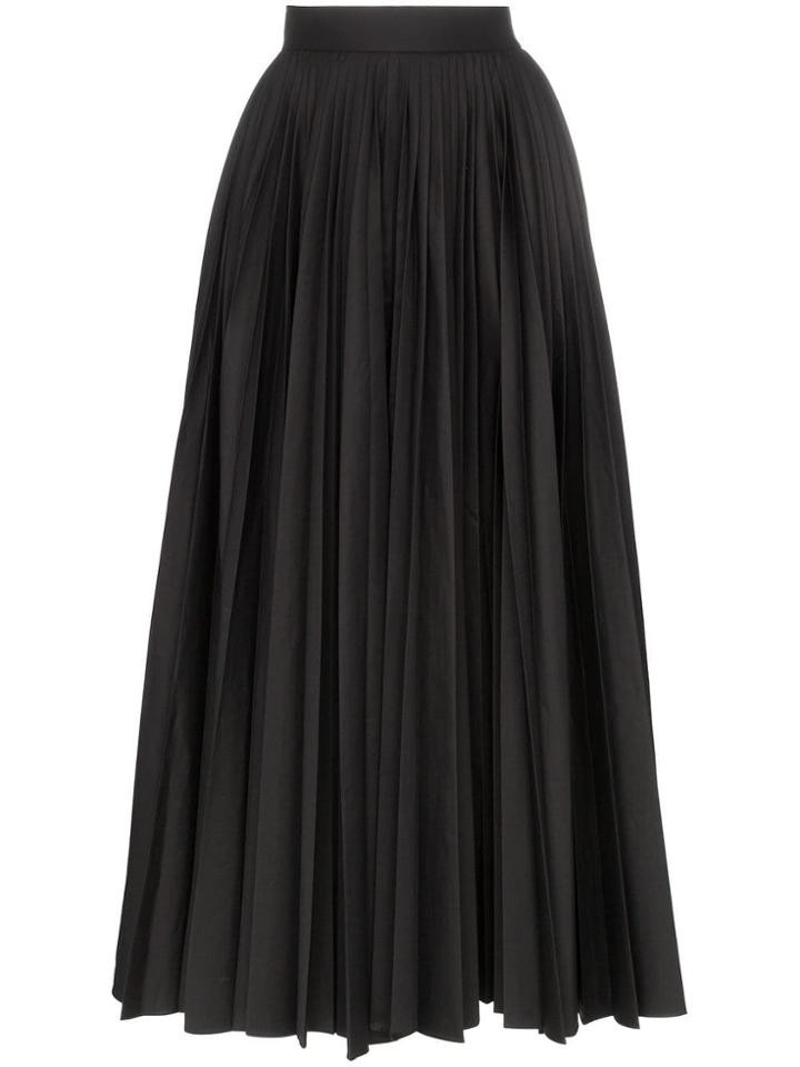 Khaite Keira Wide Leg Pleated Trousers - Black