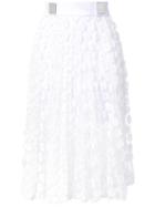 Carven Eyelet Pleated Skirt - White