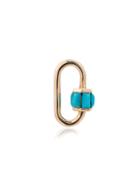 Marla Aaron 14k Yellow Gold Total Baguette Babylock With Turquoise -