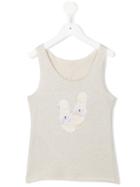 Lapin House - Shimmer Tank Top - Kids - Cotton/lurex - 6 Yrs, Girl's, Nude/neutrals