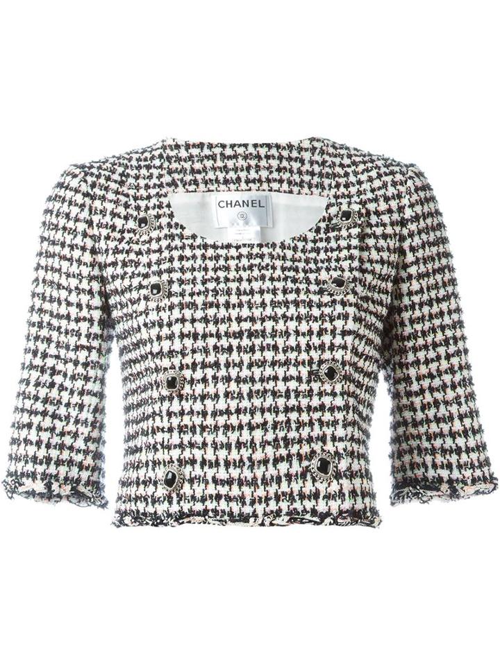 Chanel Vintage Houndstooth Cropped Jacket