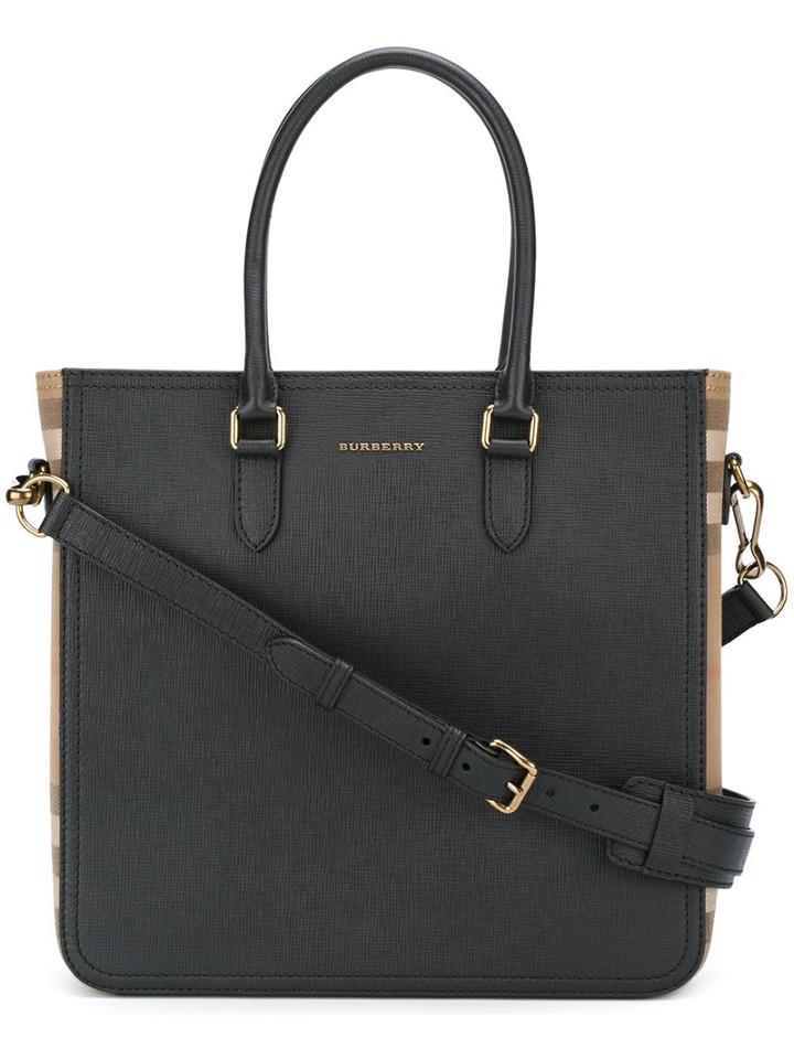 Burberry Checked Detail Tote