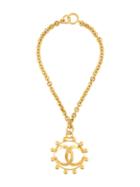 Chanel Vintage Vintage Cc Logo Sunburst Necklace, Women's, Metallic