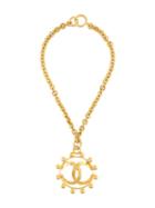 Chanel Vintage Vintage Cc Logo Sunburst Necklace, Women's, Metallic