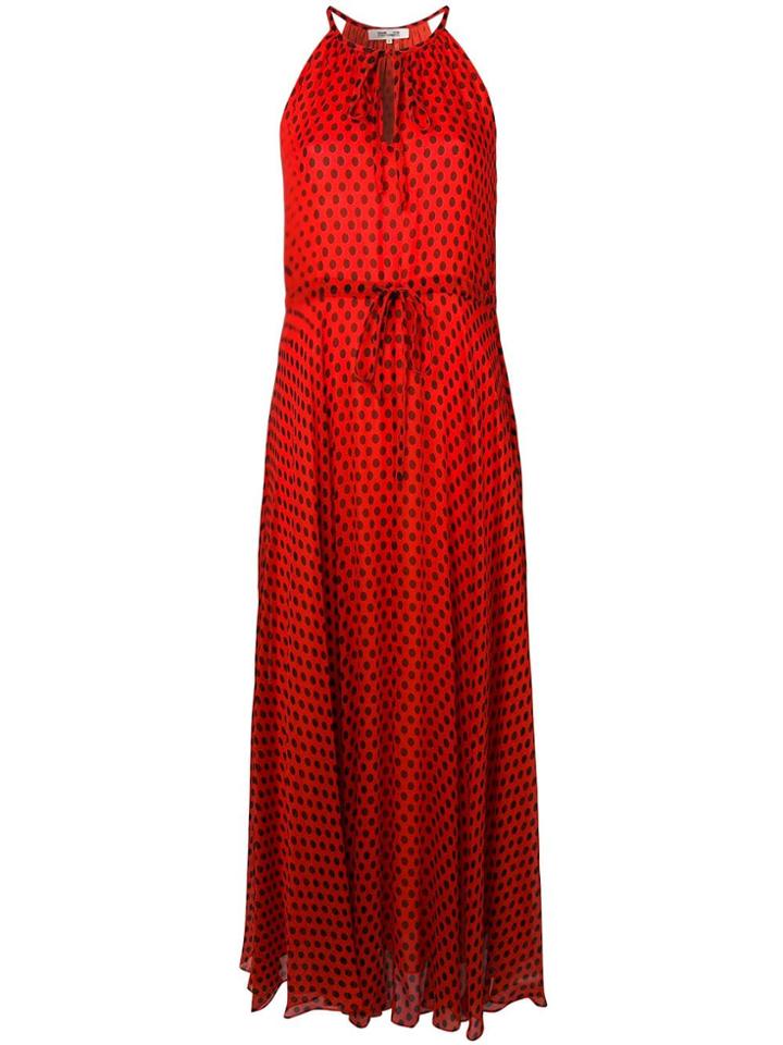 Dvf Diane Von Furstenberg Polka Dot Maxi Dress - Red