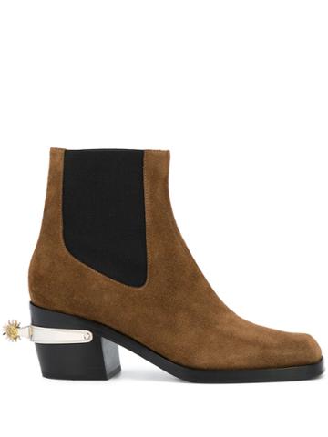 Nodaleto Western Bulla Spur Ankle Boots - Brown