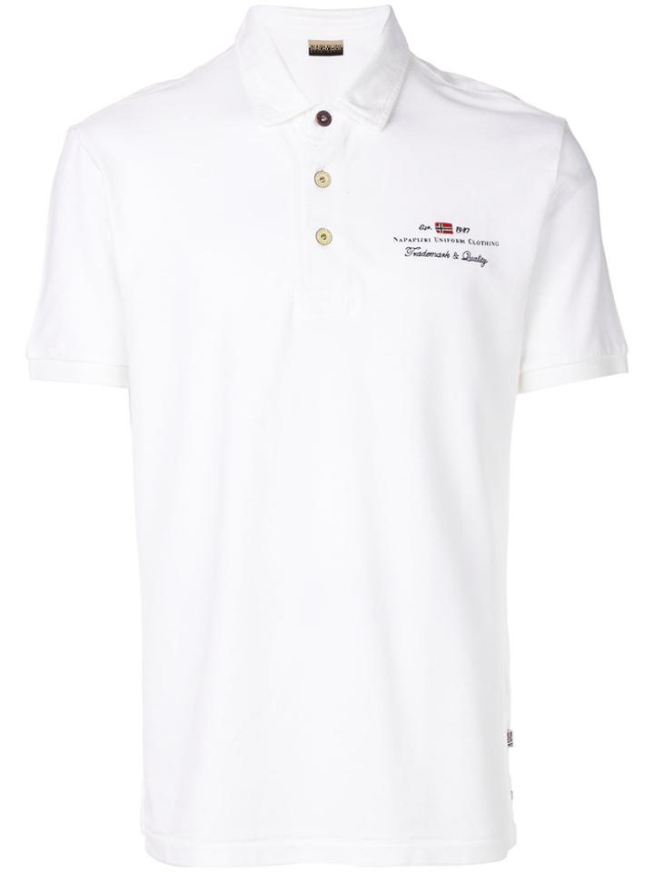 Napapijri Embroidered Logo Polo Shirt - White