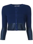 Carolina Herrera - Metallic Detail Cropped Cardigan - Women - Polyamide/viscose - Xs, Blue, Polyamide/viscose