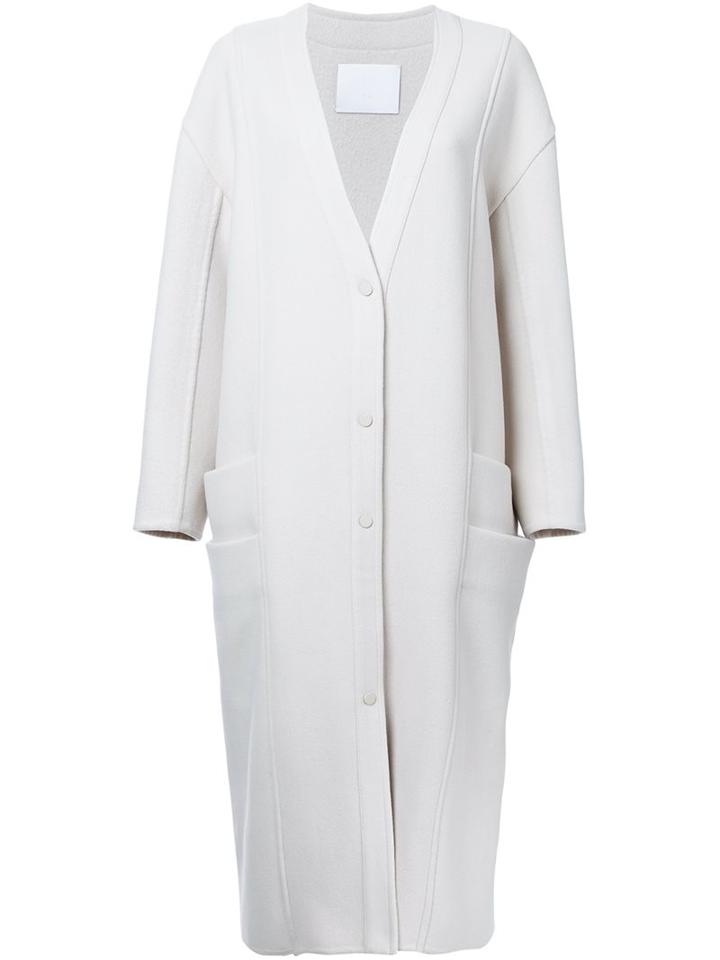 Rito Single Breasted Coat, Women's, Size: 38, White, Wool