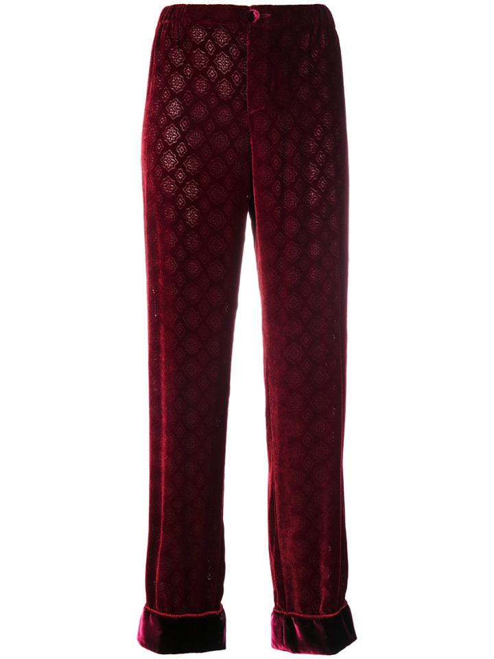 F.r.s For Restless Sleepers Embossed Velvet Style Cuffed Trousers -