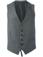 Ermenegildo Zegna Micro Houndstooth Waistcoat, Men's, Size: 48, Grey, Cupro/wool