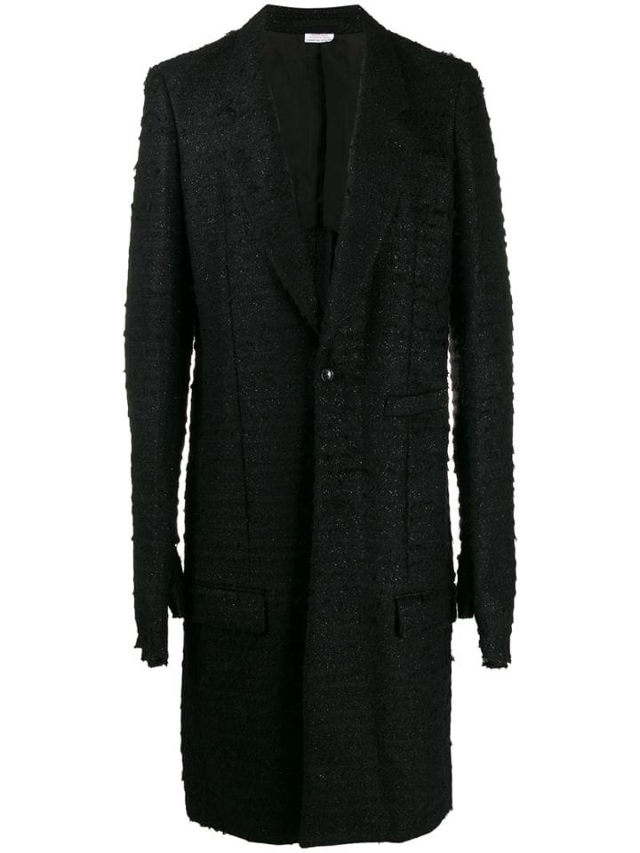 Comme Des Garçons Homme Plus Single Breasted Midi Coat - Black