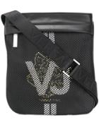 Versace Jeans Logo Print Mesh Messenger Bag - Black
