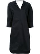 Miharayasuhiro Scoop Back Shirt Dress, Women's, Size: 40, Black, Cotton/polyurethane/lyocell