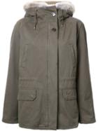 Army Yves Salomon Fur Hood Jacket, Women's, Size: 34, Green, Cotton/coyote Fur