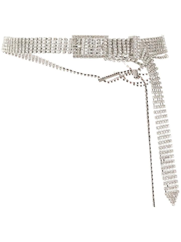 B-low The Belt Capri Stone-embellished Belt - Silver