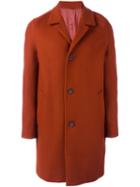 Wooyoungmi Buttoned Mid-length Coat, Men's, Size: 48, Yellow/orange, Wool/nylon/polyurethane/rayon