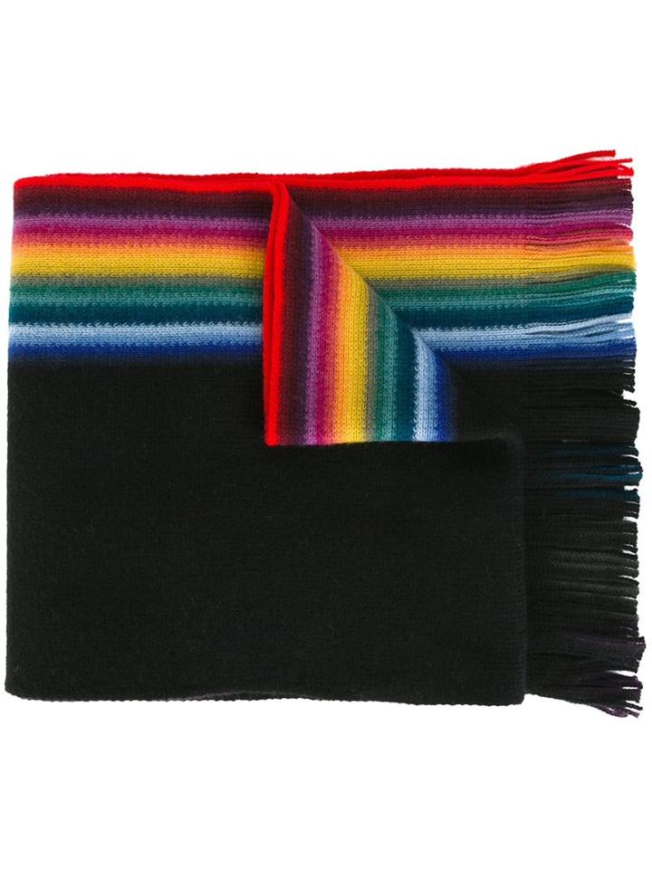 Ps By Paul Smith Striped Scarf, Men's, Black, Virgin Wool