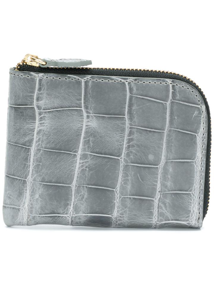 Jason Briggs Crocodile Effect Coin Purse - Grey