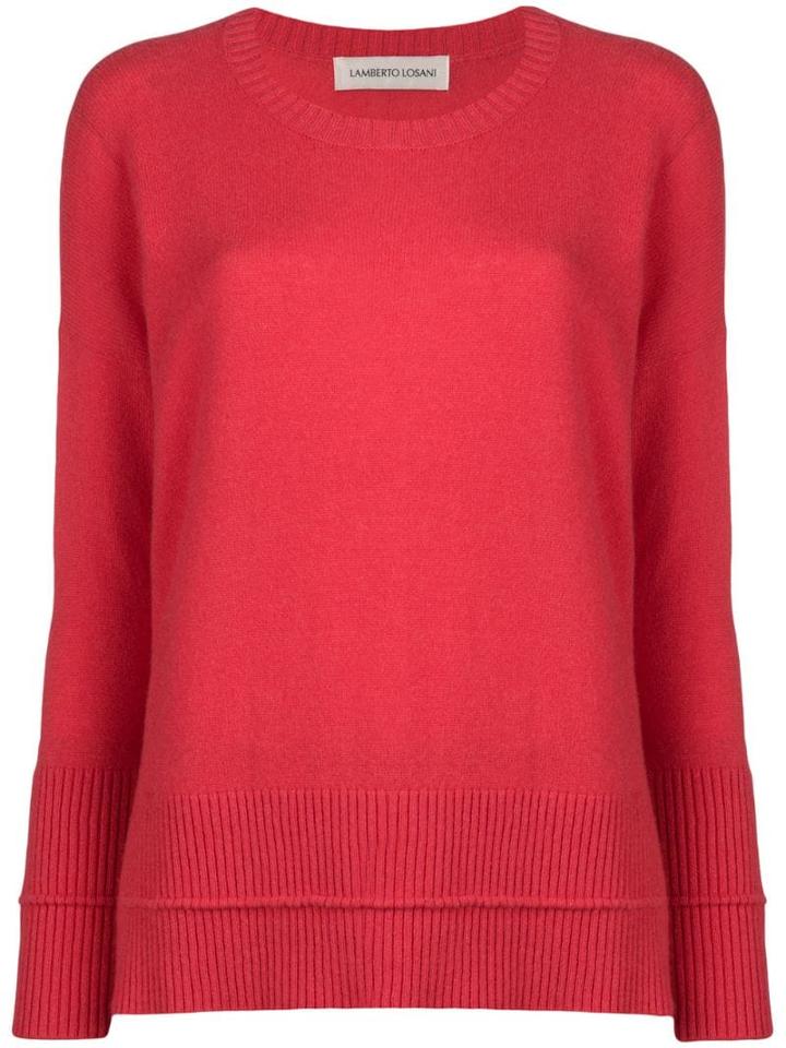 Lamberto Losani Loose Round Neck Sweater - Pink