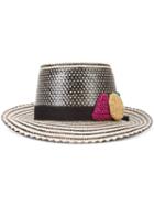 Yosuzi - Yosuzi X Lucy Folk Hat - Women - Straw - One Size, Women's, Black, Straw