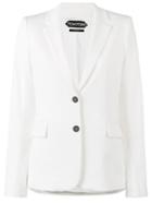 Tom Ford - Single Breasted Jacket - Women - Silk/cotton/spandex/elastane/viscose - 40, Women's, White, Silk/cotton/spandex/elastane/viscose