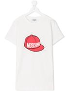 Moschino Kids Logo Hat Print T-shirt - White