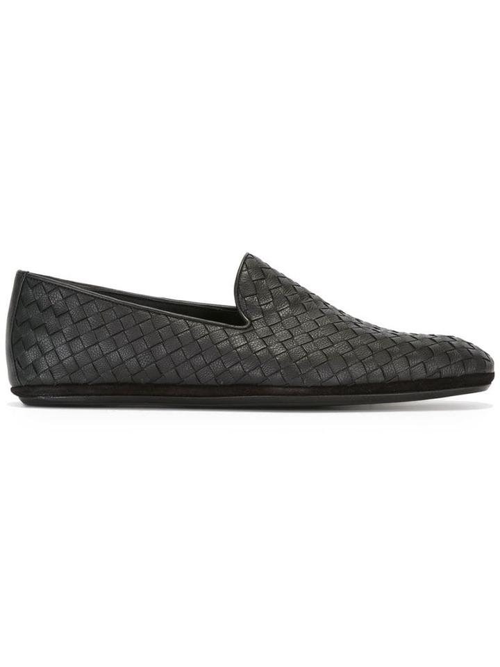 Bottega Veneta Nero Intrecciato Calf Slipper - Black