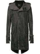 Fagassent Zipped Glove Hooded Coat - Black