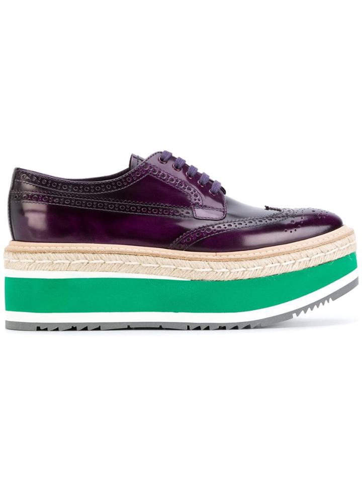 Prada Platform Brogues - Purple