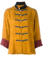Yves Saint Laurent Vintage Mandarin Collar Jacket, Women's, Size: 36, Yellow/orange
