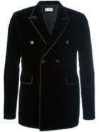 Saint Laurent Double Breasted Blazer, Men's, Size: 52, Black, Viscose/cupro/cotton/silk