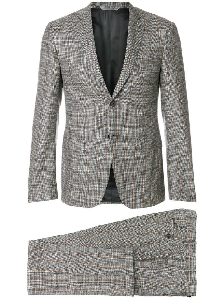 Canali Checked Formal Suit - Grey