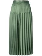 Junya Watanabe High Waist Pleated Midi Skirt - Green