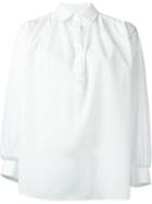 Paul & Joe Pleated Sleeve Loose Blouse, Women's, Size: 3, White, Cotton