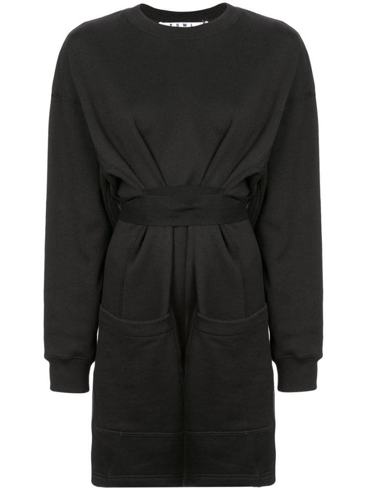 Proenza Schouler Pswl Tied Sweatshirt Dress - Black