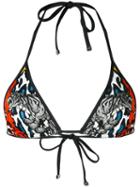 Dsquared2 - Multi-print Triangle Bikini Top - Women - Polyamide/spandex/elastane - 42, Black, Polyamide/spandex/elastane