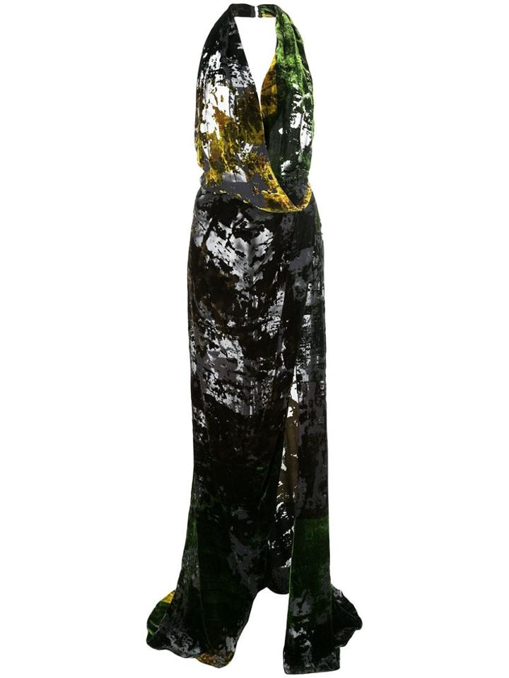 Oscar De La Renta Front Slit Dress - Blue