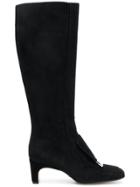 Sergio Rossi Square Toe Boots - Black