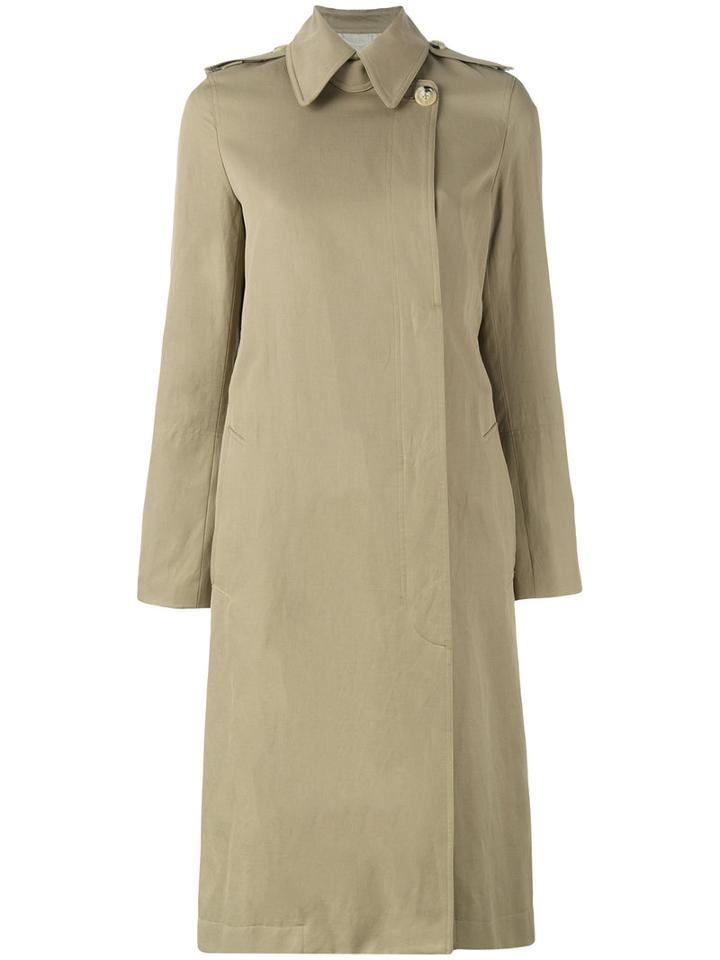 Helmut Lang Single Breasted Coat, Women's, Size: Small, Green, Silk/cotton/linen/flax/cupro