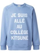 Maison Kitsuné Print Sweatshirt, Men's, Size: Xl, Blue, Cotton
