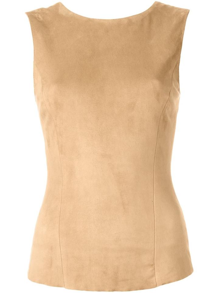 Drome Sleeveless Suede Top, Women's, Size: Small, Nude/neutrals, Suede