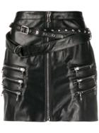 Unravel Project Buckled Mini Skirt - Black