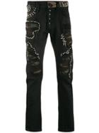 Philipp Plein Milano Studded Slim-fit Jeans - Black