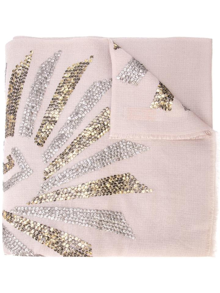 Janavi Illusion Sequined Scarf - Neutrals