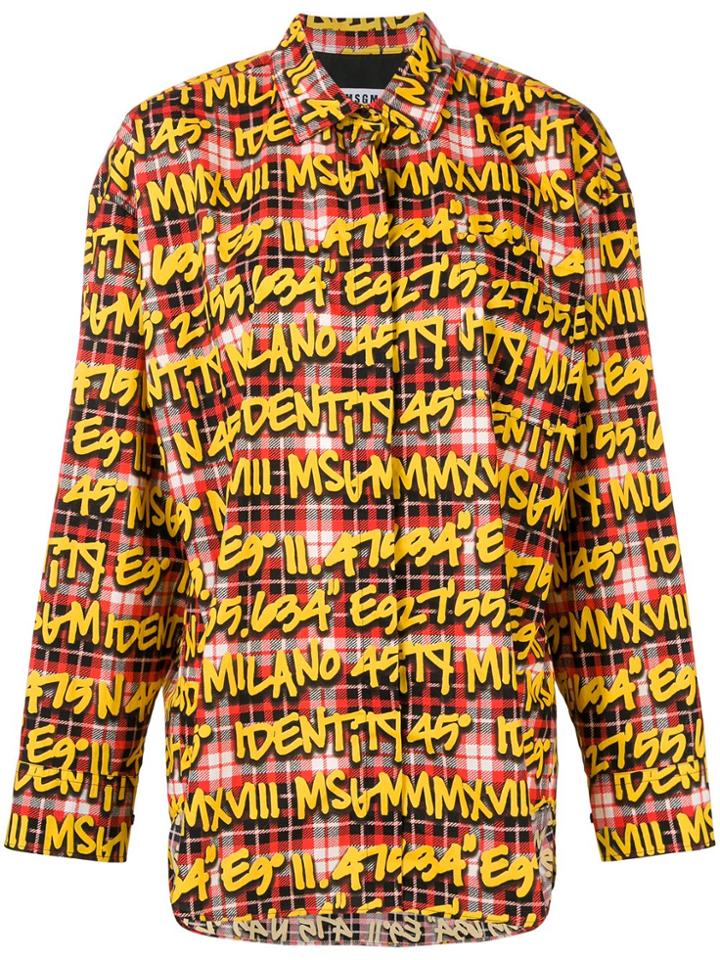 Msgm Graffiti Print Shirt - Yellow & Orange