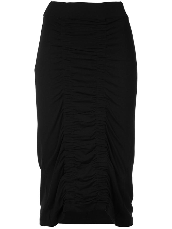 Zero + Maria Cornejo Gathered Front Fitted Skirt - Black