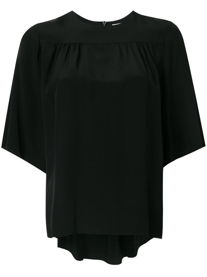 Chloé Asymmetric Gathered Blouse - Black